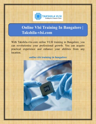 with takshila vlsi com online vlsi training