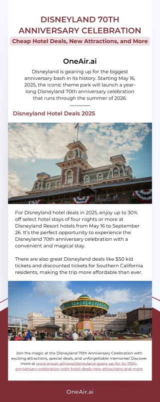 Disneyland 70th Anniversary Celebration - Cheap Hotel Deals, New Attractions, an