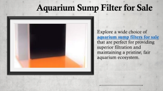 Aquarium Sump Filter for Sale