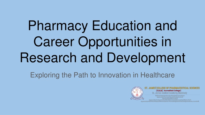 pharmacy education and career opportunities in research and development