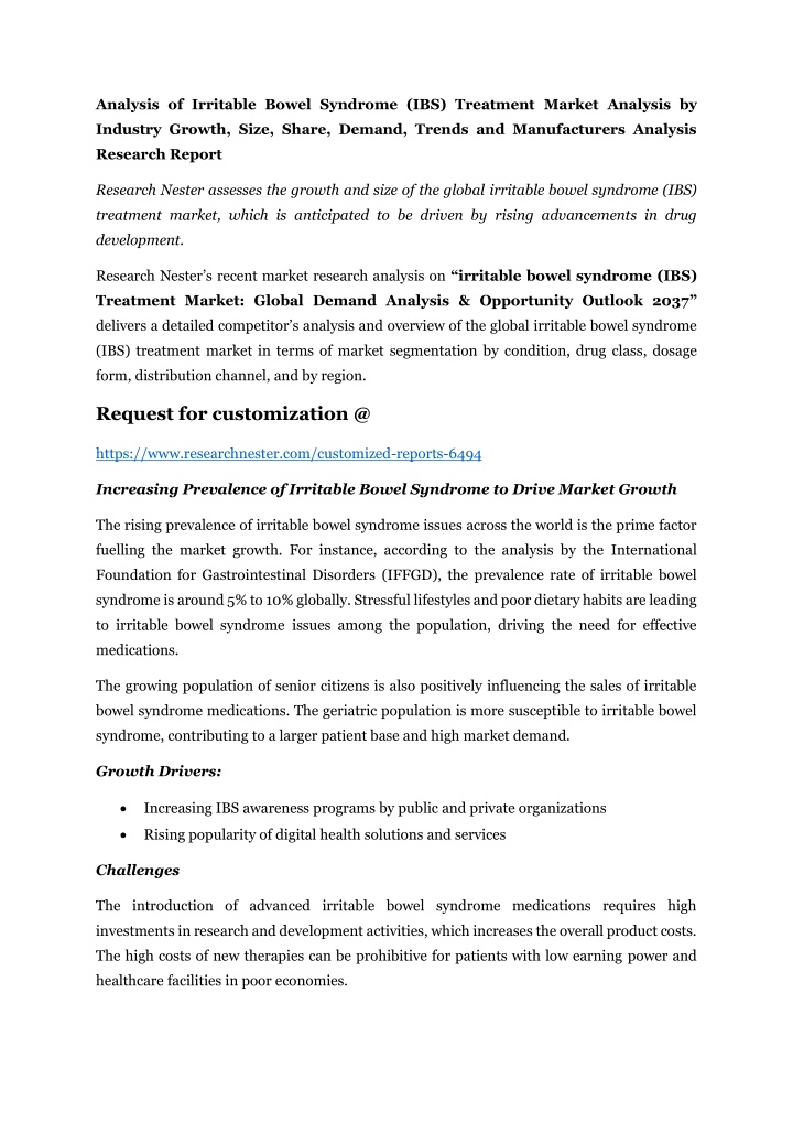 analysis of irritable bowel syndrome