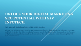 unlock your digital marketing seo potential with s2v infotech