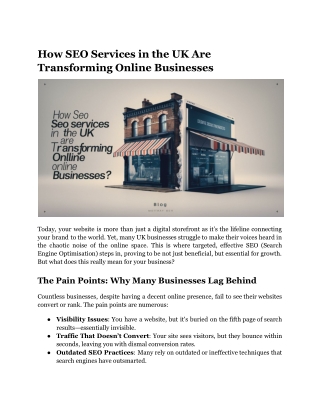 How SEO Services in the UK Are Transforming Online Businesses