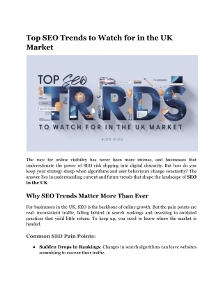 Top SEO Trends to Watch for in the UK Market