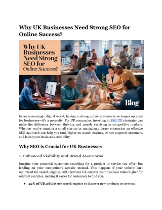 Why UK Businesses Need Strong SEO for Online Success_