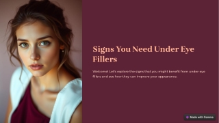 Signs You Need Under Eye Fillers