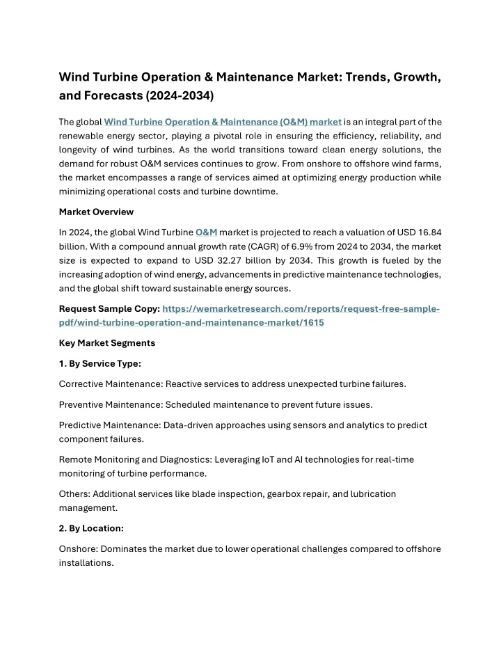 wind turbine operation maintenance market trends