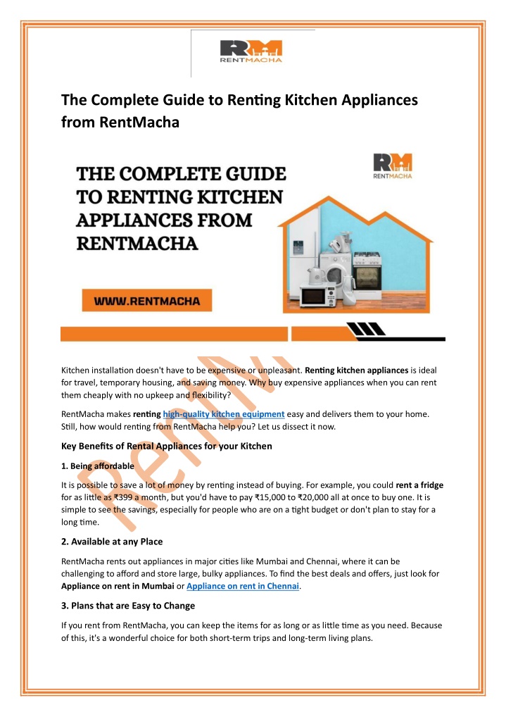 the complete guide to renting kitchen appliances