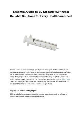 essential guide to bd discardit syringes reliable