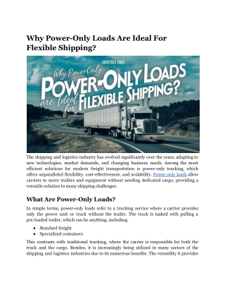 why power only loads are ideal for flexible