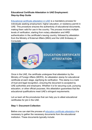 Educational Certificate Attestation in UAE Employment- Step-by-Step Guide .docx