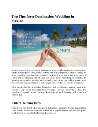Top Tips for a Destination Wedding in Mexico