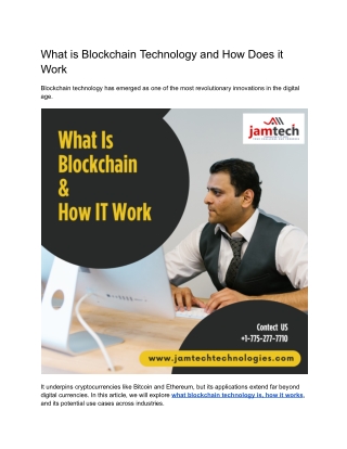 what is blockchain technology and how does it work