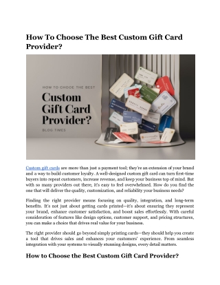 How To Choose The Best Custom Gift Card Provider_