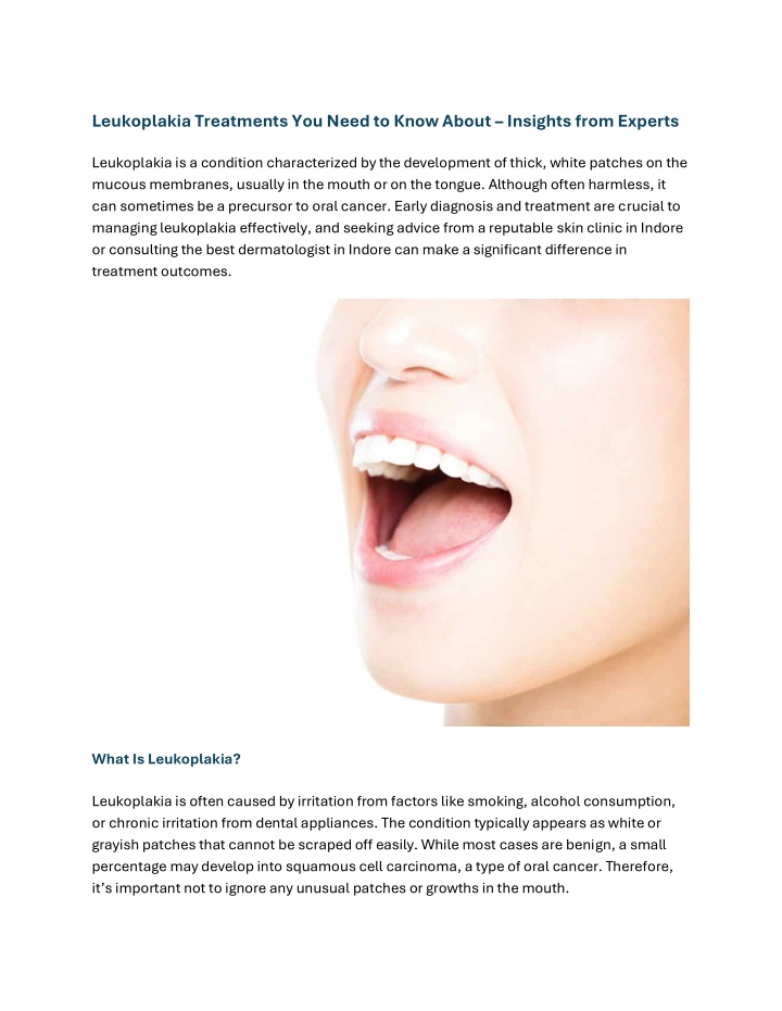 leukoplakia treatments you need to know about