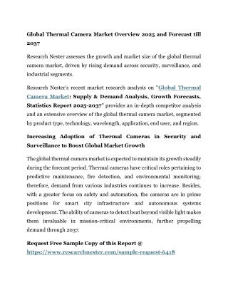 global thermal camera market overview 2025