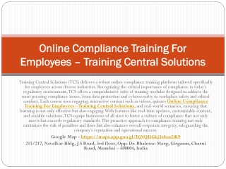 Compliance Training For Employees Online – Training Central Solutions