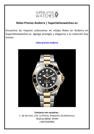rolex precios andorra superlativewatches es