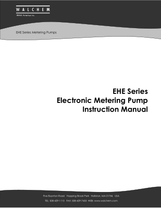 EHE Series Electronic Metering Pump Instruction Manual