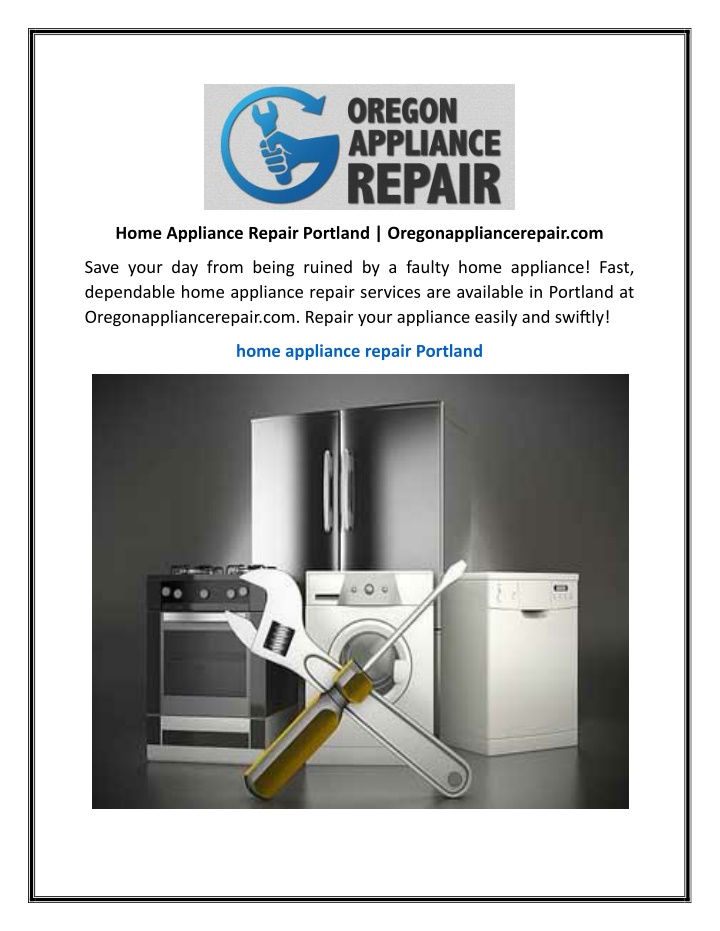 home appliance repair portland