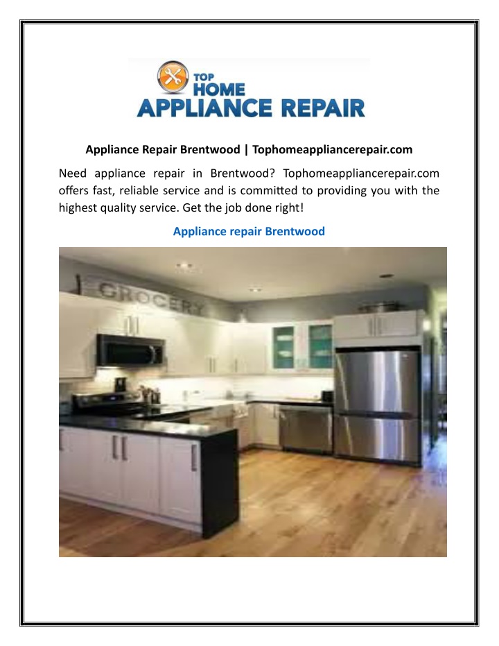 appliance repair brentwood tophomeappliancerepair