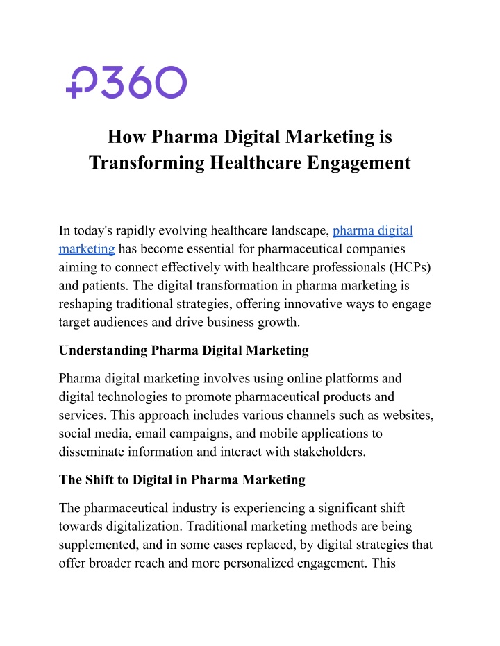 how pharma digital marketing is transforming