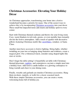 christmas accessories elevating your holiday