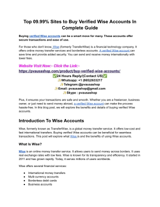 top 09 99 sites to buy verified wise accounts