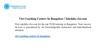 vlsi coaching centers in bangalore takshila vlsi