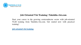 job oriented vlsi training takshila vlsi com