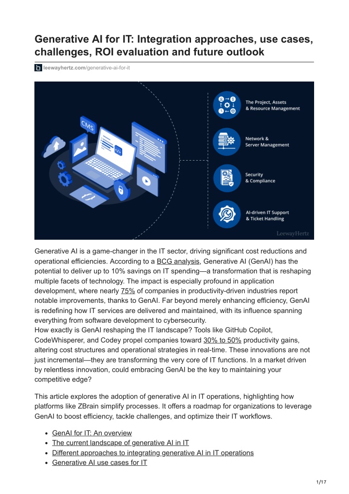 generative ai for it integration approaches