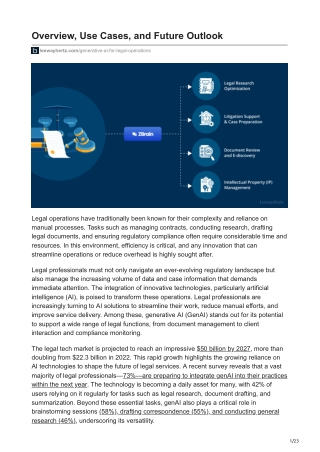 Generative AI for Legal Operations