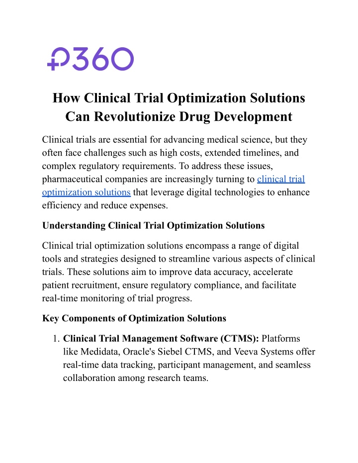 how clinical trial optimization solutions