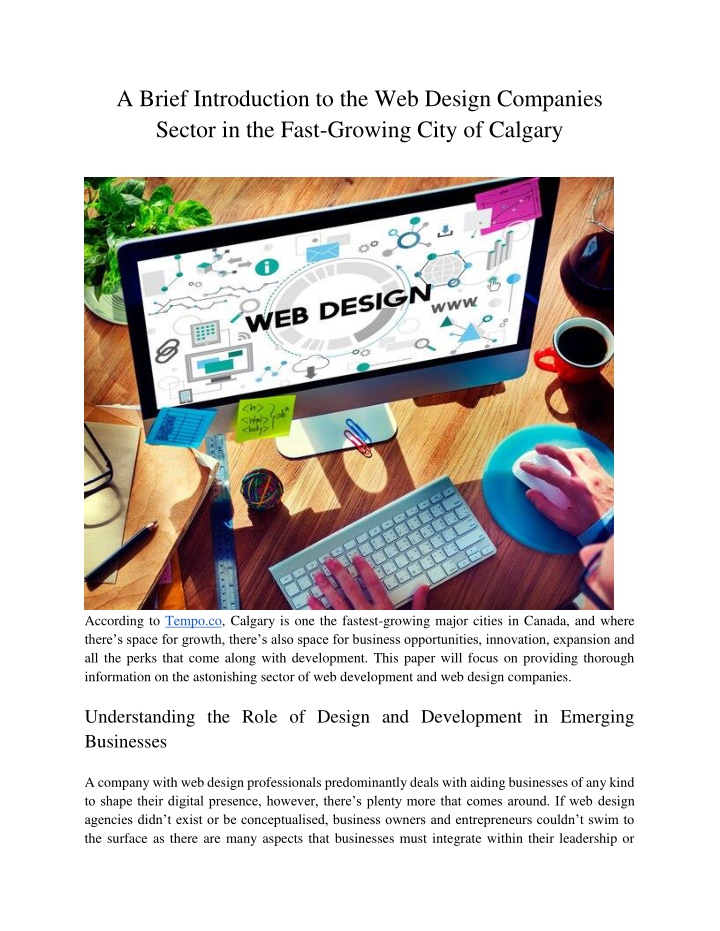 Ppt A Brief Introduction To The Web Design Companies Sector In The Fast Growing City Of