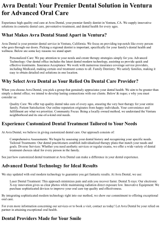 avra dental your premier dental solution