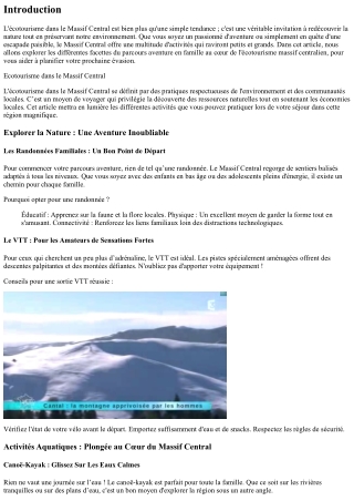 Parcours aventure en famille au cœur de l'écotourisme massif centralien