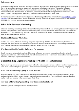 “Harnessing Influencer Partnerships for Greater Reach”
