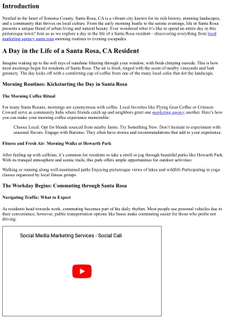 A Day in the Life of a Santa Rosa, CA Resident