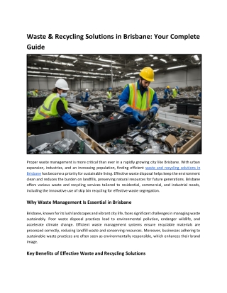 waste recycling solutions in brisbane your