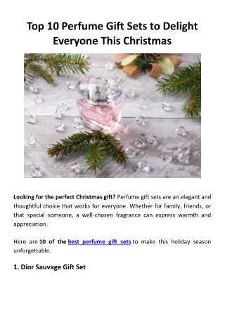 Top 10 Perfume Gift Sets to Delight Everyone This Christmas