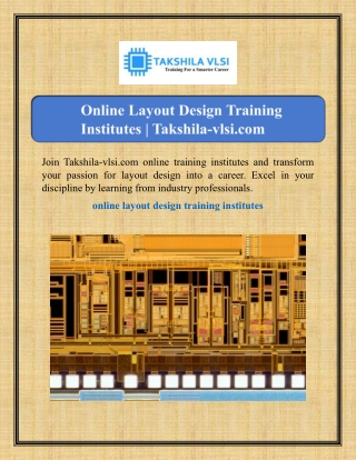 Online Layout Design Training Institutes | Takshila-vlsi.com