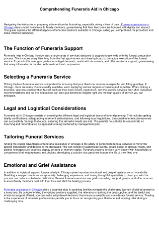 Understanding Funeraria Help in Chicago