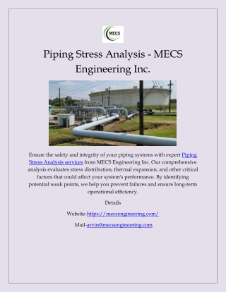 piping stress analysis mecs engineering inc