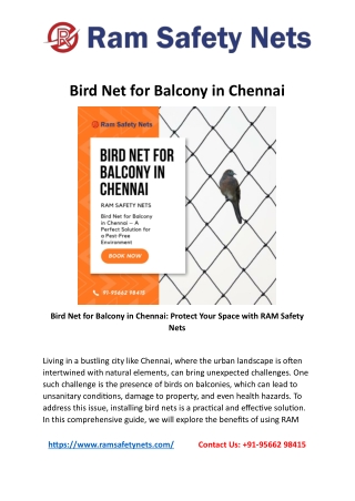 Bird Net for Balcony in Chennai