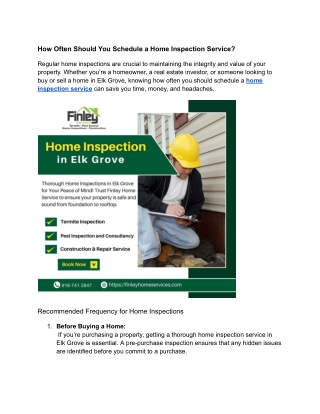 how often should you schedule a home inspection