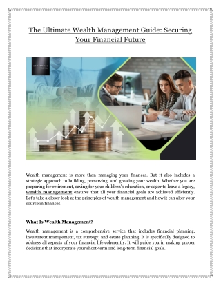 The Ultimate Wealth Management Guide: Securing Your Financial Future