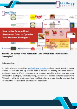 How to Use Scrape iFood Restaurant Data to Optimize Your Business Strategies