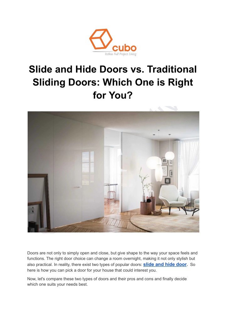 slide and hide doors vs traditional sliding doors