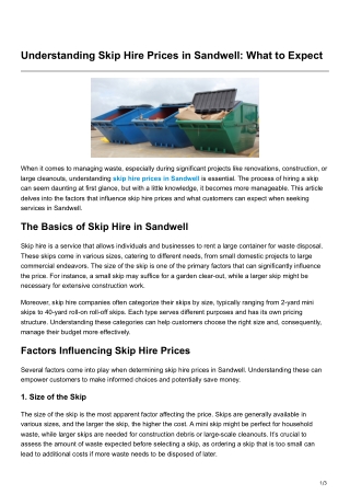 Understanding Skip Hire Prices in Sandwell What to Expect