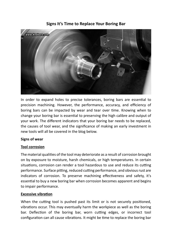 signs it s time to replace your boring bar